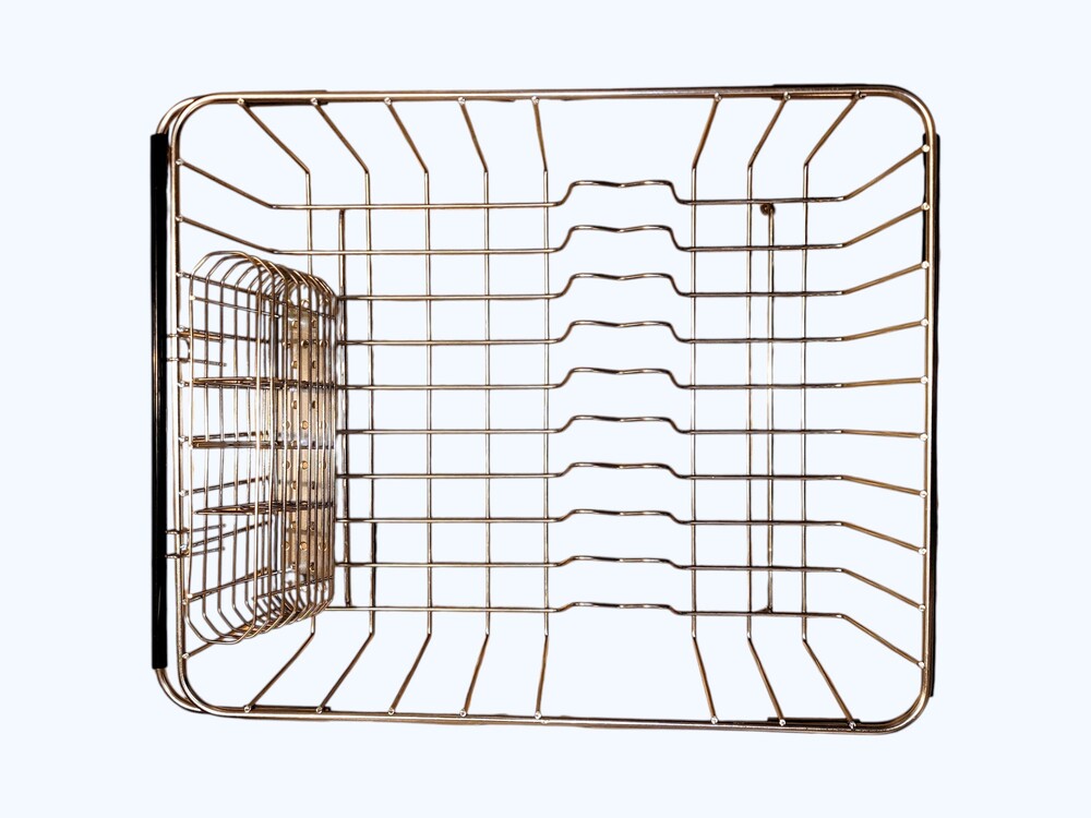 Stainless Steel Dish Drying Rack with Removable Utensil Holder Basket, explandab